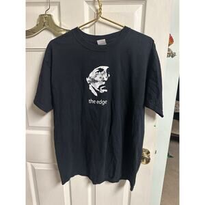 Vintage U2 The Edge Shirt Bono Y2K Black Gilden Large 42w 29L Music Guitar